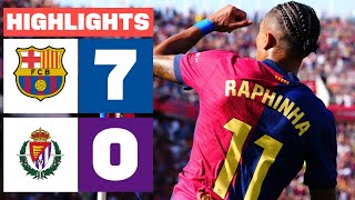 FC BARCELONA 7  0 REAL VALLADOLID CF  RESUMEN LALIGA EA SPORTS [upl. by Wallace]