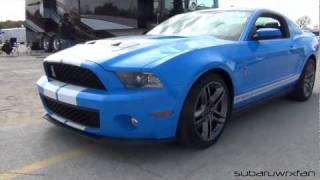 2011 Shelby GT500 in Grabber Blue Track Flybys [upl. by Lotti]