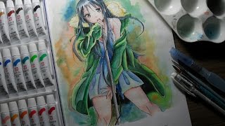 Speed Painting  Akiyama Mio from KOn [upl. by Beyer]