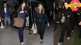 MARIA SHRIVER CHRIS PRATT KATHERINE AND CHRISTINA SCHWARZENEGGER ENJOY A FAMILY DINNER AT G BALDI [upl. by Lenard894]