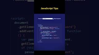 java Script Tips 🔥  java Script password toggle project  hide  unhide password using Java script [upl. by Ynattib]