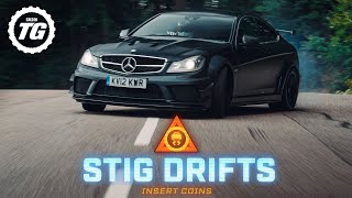 STIG DRIFTS MercedesAMG C63 Black Series  Top Gear [upl. by Mallory383]