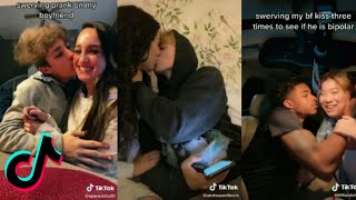 Swerving his kisses prank TikTok compilations [upl. by Yesllek]