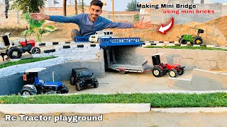 Making mini bridge and underground parking for Rc tractor using bricks 🧱 ll Aakash946 [upl. by Engel]