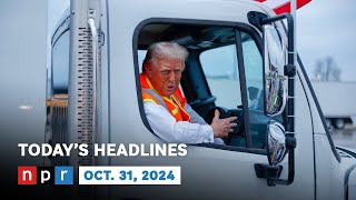 Trump Climbs Into A Garbage Truck In Wisconsin  NPR News Now [upl. by Anairad289]