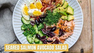 Seared Salmon Avocado Salad  PaleoWhole30Keto Recipe  Blondelish [upl. by O'Callaghan935]