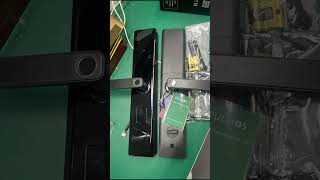 Pulmos smart card door lock fingerprint PIN code  Mifare card and machanical key unlock [upl. by Loredana]