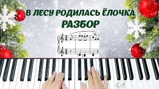 В Лесу Родилась Ёлочка РАЗБОР полный НОТЫ пианинодляначинающих новогодниепесни [upl. by Hephzibah]