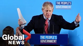 UK general election Boris Johnson FULL victory speech following majority win [upl. by Wincer669]