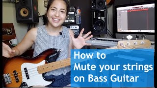 How to properly mute your strings on bass guitar  First lesson on bass [upl. by Oretna]