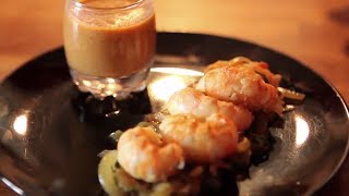 Recette  Langoustines à lestragon flambées à la vodka et bisque crémeuse par Bridélice [upl. by Alyakim]