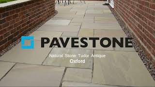 Pavestone Tudor Antique Oxford Natural Stone Paving Garden Two [upl. by Kamin]