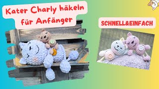 Kater häkeln 🐈‍⬛ Katze häkeln für Anfänger 🩷 Schritt für Schritt  schnellampeinfach amigurumi katze [upl. by Acirt]