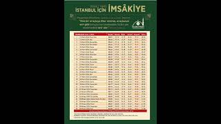 İSTANBUL 2024 RAMAZAN İMSAKİYESİ [upl. by Geddes]