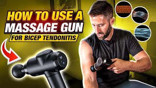 How To Use A MASSAGE GUN For Bicep Tendonitis [upl. by Forester]