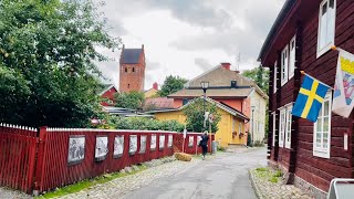 Sweden Walks Torshälla Small town walk along river amp charming streets [upl. by Tamaru]