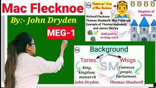 Mac flecknoe poem summary in EnglishHindi by John Dryden meg1ignou [upl. by Kal]