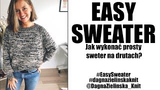 Easy Sweater Jak wykonać prosty sweter na drutach Reglan [upl. by Mich]