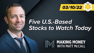 Five USBased Stocks to Watch Today  Making Money With Matt McCall [upl. by Keith]