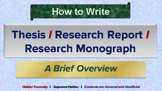 How to Write and Prepare Thesis  Research Monograph  Research Report [upl. by Katalin8]