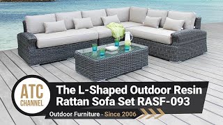 Outdoor Resin Rattan Sofa Set With An Impressive And Modern Lshaped RASF093 [upl. by Udela936]