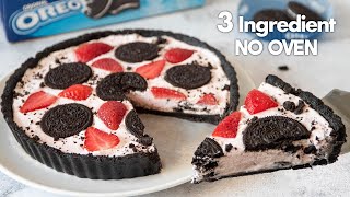 3Ingredient OREO CAKE without Oven 🍓💙  NoBake Oreo Desserts [upl. by Lenka991]