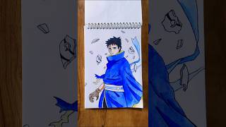 Obito uchiha drawing with watercolor from Naruto shippuden drawing obito anime shorts [upl. by Noirad]