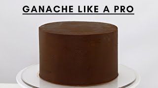 HOW TO COVER A CAKE WITH DARK CHOCOLATE GANACHE WITH SMOOTH SIDES AND SHARP EDGES CAKES BY MK [upl. by Omixam]