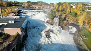 Høstfarger ved Hønefossen i Ringerike [upl. by Tnairb]