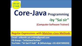 Java Regular Expression with Matcher class Methods  Java Regex  Java Matcher Class  385 [upl. by Cyndi]