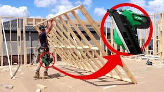 Framing Walls with Hikokis Nail Gun Onsite Review [upl. by Lexis178]