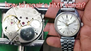 how to repair an HMT watchservicing hmtcal0231 movement manual windingwatcheshmt [upl. by Eixel]