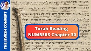 Numbers Chapter 30  Torah Reading in Hebrew with English Translation  TORAH STUDY [upl. by Ahsirkal]