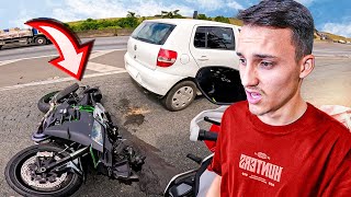 REAÇÃO DO DIGO AO VER O VIDEO DO ACIDENTE DELE COM A MINHA KAWASAKI H2 [upl. by Nylauqcaj]