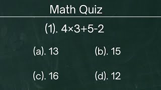 Can You Pass 5th Grade Math BODMAS Test  Math Quiz [upl. by Eceerehs]