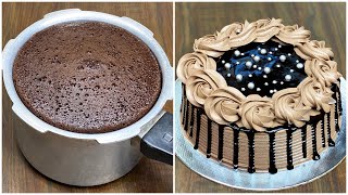 Chocolate Cake in Pressure Cooker  Chocolate Cake Without Oven  Birthday Cake Recipe [upl. by Jauch]