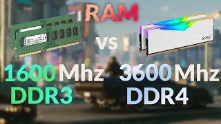 1600 Mhz vs 3600 Mhz RAM  Test in Games [upl. by Nagear]