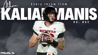 Every Throw From Athan Kaliakmanis versus USC  Rutgers Scarlet Knights Football [upl. by Owena]