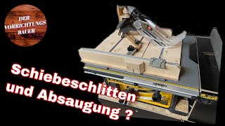 Absaugung für Schiebeschlitten an Dewalt 7492 Tischkreissäge  Der Vorrichtungsbauer [upl. by Legna]