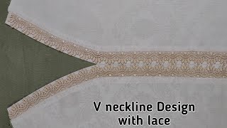 V overlape neck Design with laceeasy cutting nd stitching [upl. by Narej]