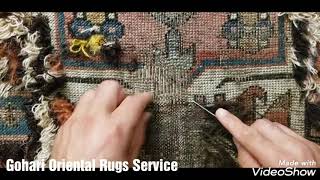 Antique Caucasian Rug Restoration part 1 [upl. by Wiles]