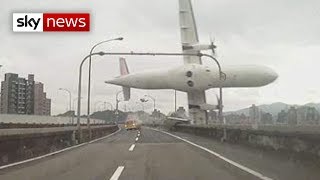 Taiwan Plane Crash Passenger Jet Hits Bridge [upl. by Broek]