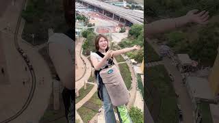 5032Bungee 😱🥲😳😲Jumping With Rope In Beautiful Place Adventures shorts [upl. by Desai521]