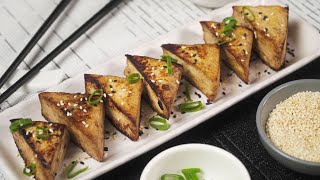 Vegan TERIYAKI TOFU TRIANGLES  Recipesnet [upl. by Chapman673]