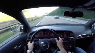 Audi A6 Avant 42 FSI 2008 on German Autobahn  POV Top Speed Drive [upl. by Hakeber]