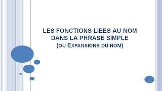 Fonctions liées au nom [upl. by Steward]