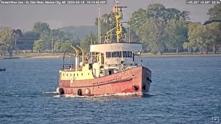 Still Watch Former Coast Guard vessel in Marine City May 18 2024 [upl. by Sisak]