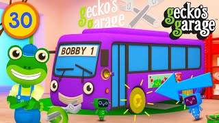 Bobby the Bus Parts  Geckos Garage  Educational Videos For Toddlers  Bus Video For Kids [upl. by Ecaj389]