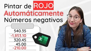 ⛔ Números Negativos Píntalos de ROJO automáticamente en EXCEL [upl. by Gnes]