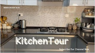 தமிழில் Kitchen Tour in Tamil ⏲️  தமிழில் கிச்சன் டூர் 🍳👩‍🍳 semi modular kitchen tamil [upl. by Meekah631]